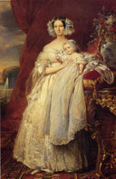 Helene-Louise de Mecklembourg-Schwerin, Duchess of Orleans with his son Count of Paris by Franz Xaver Winterhalter — male oil painting wall art, Neoclassicism