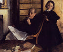 Henri De Gas and His Neice, Lucie Degas by Edgar Degas — female oil painting wall art, Impressionism