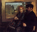 Henri Rouart and His Daughter Helene by Edgar Degas — group oil painting wall art, Impressionism