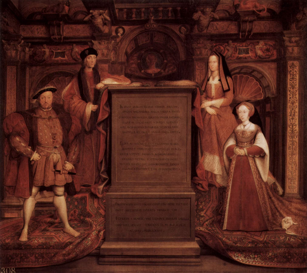 Henry VII, Elisabeth of York, Henry VIII and Jane Seymour by Hans Holbein the Younger — hand-painted cultural oil painting reproduction on canvas