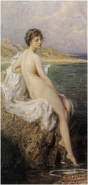 Bather by Herbert James Draper, beach oil painting wall art, Academicism