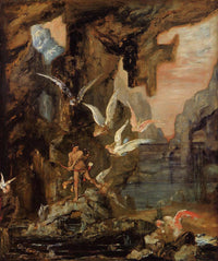 Hercules at Lake Stymphalos by Gustave Moreau — hand-painted cultural oil painting reproduction on canvas
