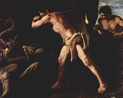 Hercules Fighting with the Lernaean Hydra by Francisco de Zurbaran — oil painting reproduction