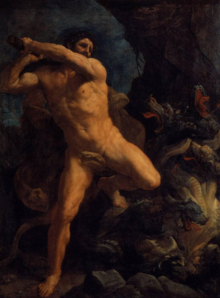 Hercules Vanquishing the Hydra of Lerma by Guido Reni — hand-painted cultural oil painting reproduction on canvas