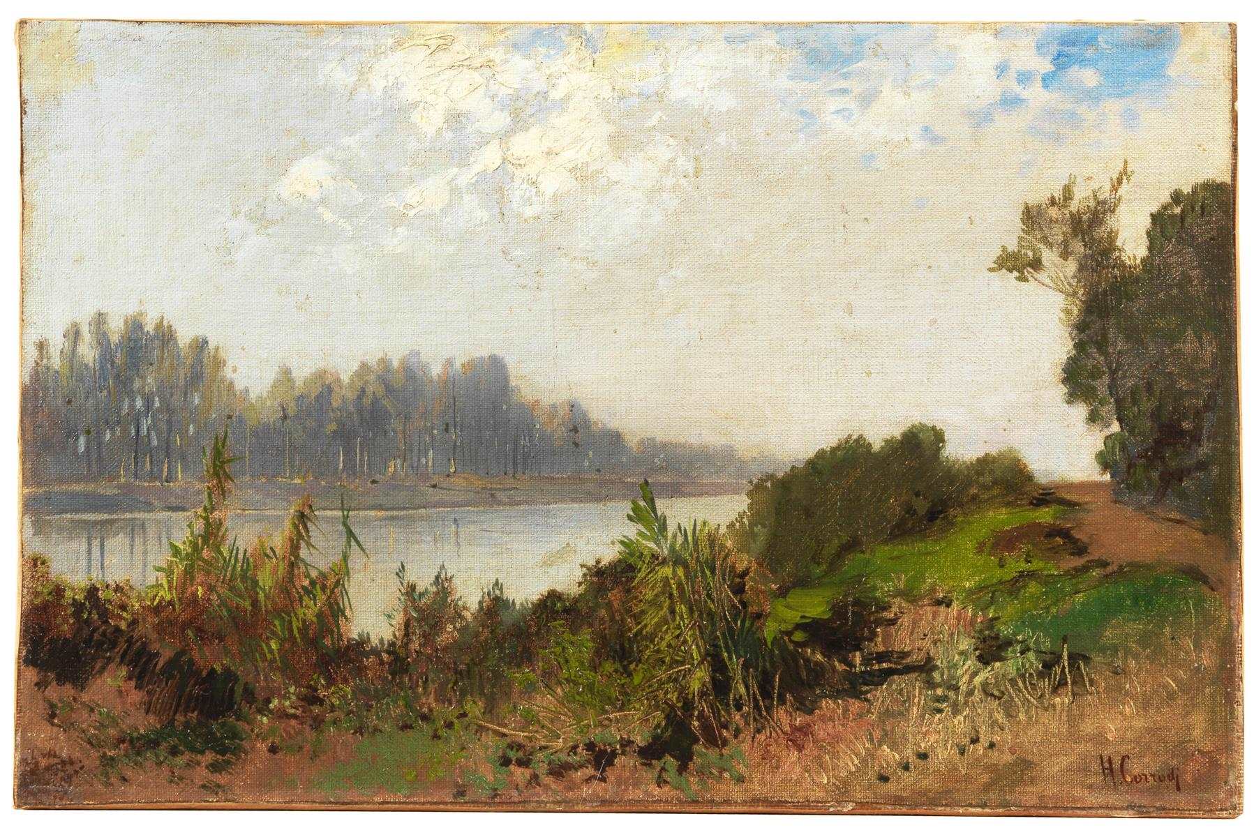 A river landscape - Hermann David Salomon Corrodi