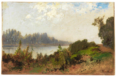 A river landscape by Hermann David Salomon Corrodi — oil painting reproduction