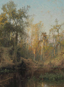 Near Staffords Island, Gulf Coast by Hermann Ottomar Herzog — forest oil painting wall art, Romanticism