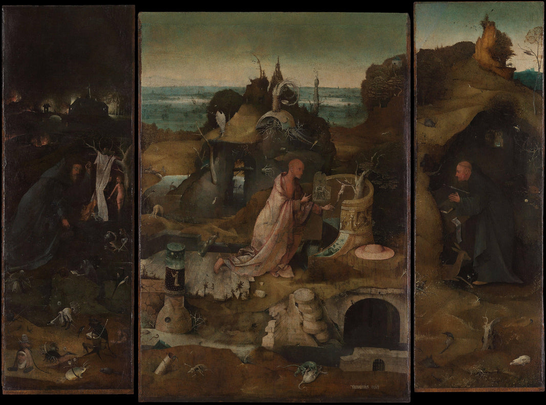 Hermit Saints Triptych by Hieronymus Bosch — hand-painted cultural oil painting reproduction on canvas