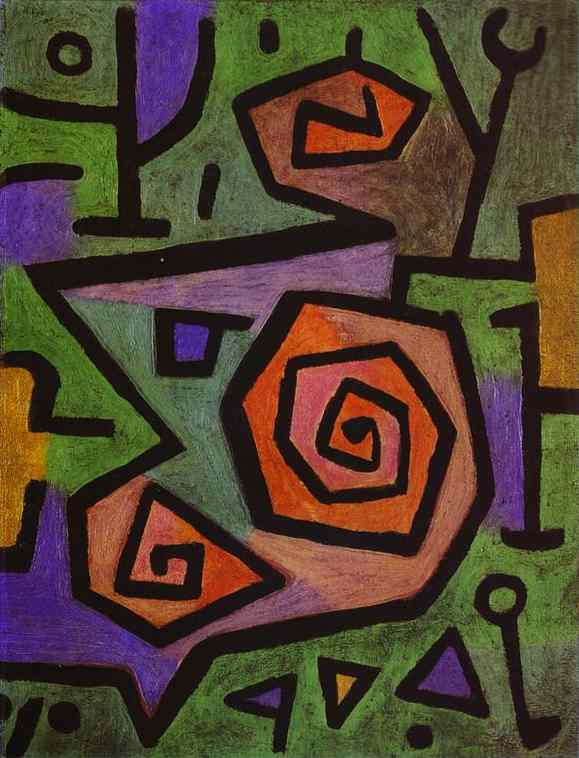 Heroic Roses by Paul Klee — hand-painted abstract oil painting reproduction on canvas