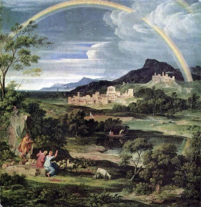 Heroische Landschaft Mit Regenbogen