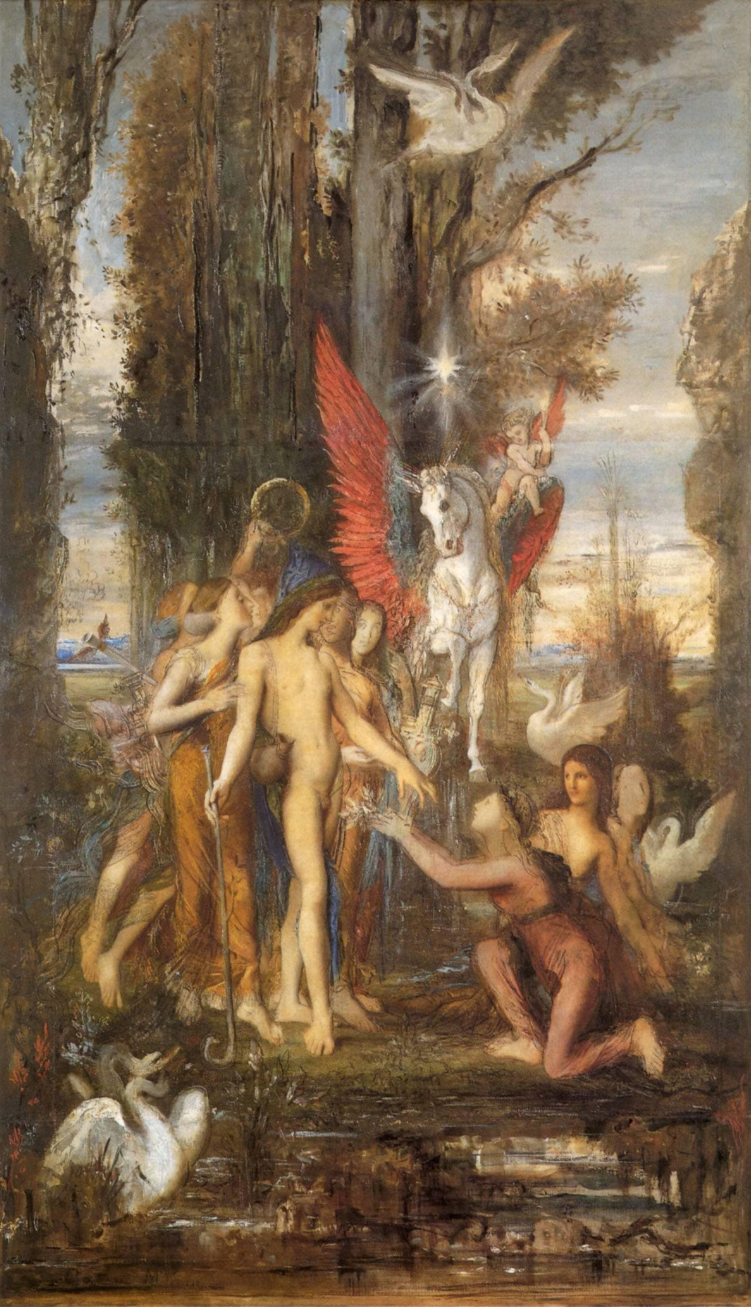 Hesiod and the Muses by Gustave Moreau — hand-painted cultural oil painting reproduction on canvas