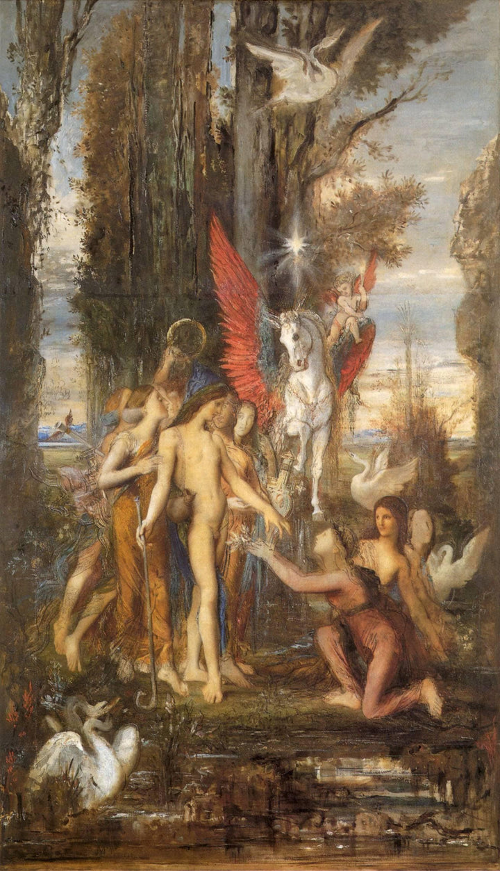 Hesiod and the Muses by Gustave Moreau — hand-painted cultural oil painting reproduction on canvas