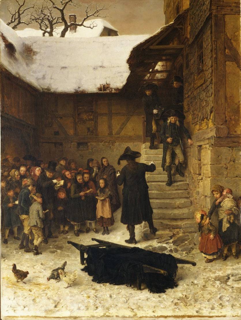 Hessian funeral in winter - Ludwig Knaus