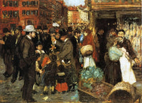 Hester Street by George Luks — hand-painted botanical oil painting reproduction on canvas