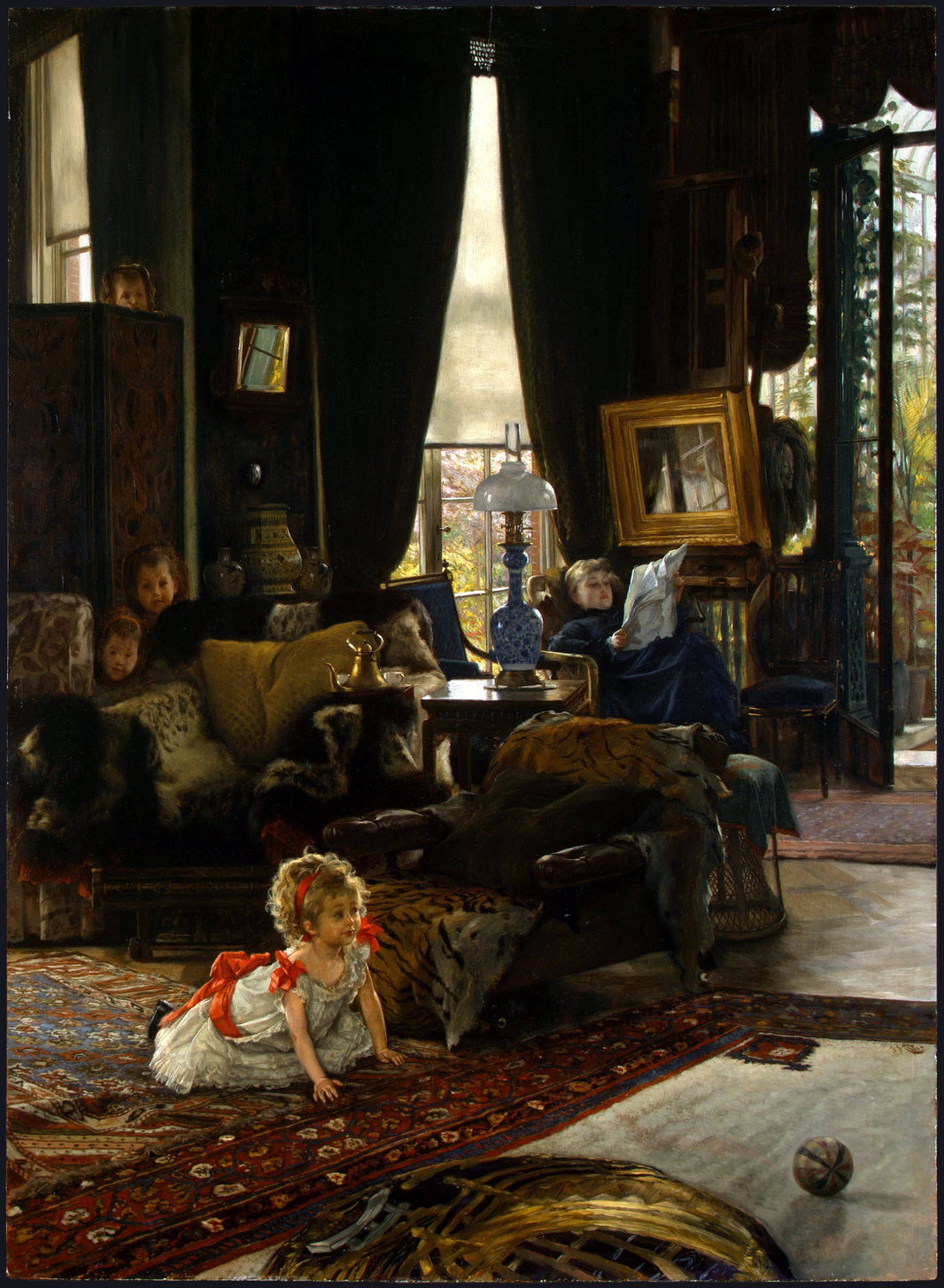 Hide and Seek by James Tissot, hand-painted portrait oil painting reproduction on canvas