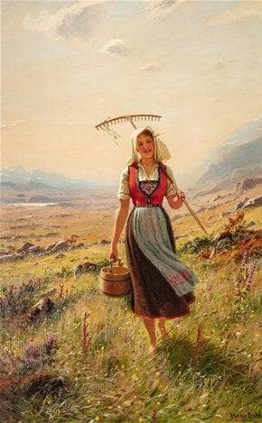 High up in the Mountains by Hans Dahl — oil painting reproduction