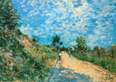 Hill Path by Alfred Sisley — hand-painted architectural oil painting reproduction on canvas