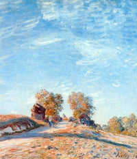Hill Path in Sunlight by Alfred Sisley — hand-painted botanical oil painting reproduction on canvas