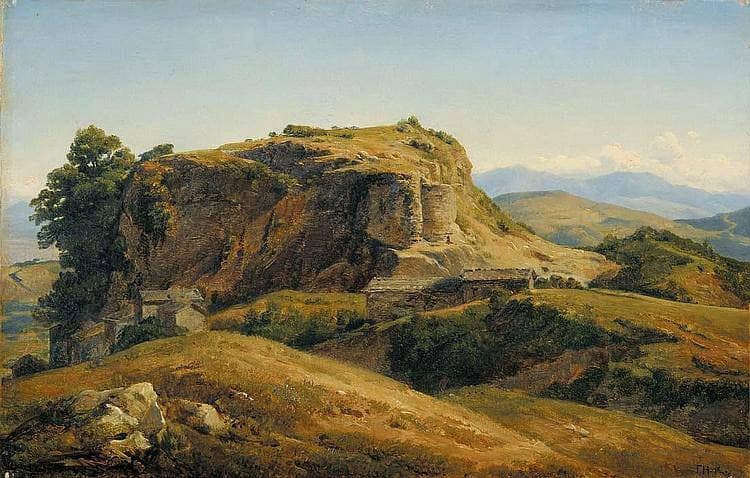 Hilly landscape, Auvergne by Theodore Rousseau — hand-painted landscape oil painting reproduction on canvas