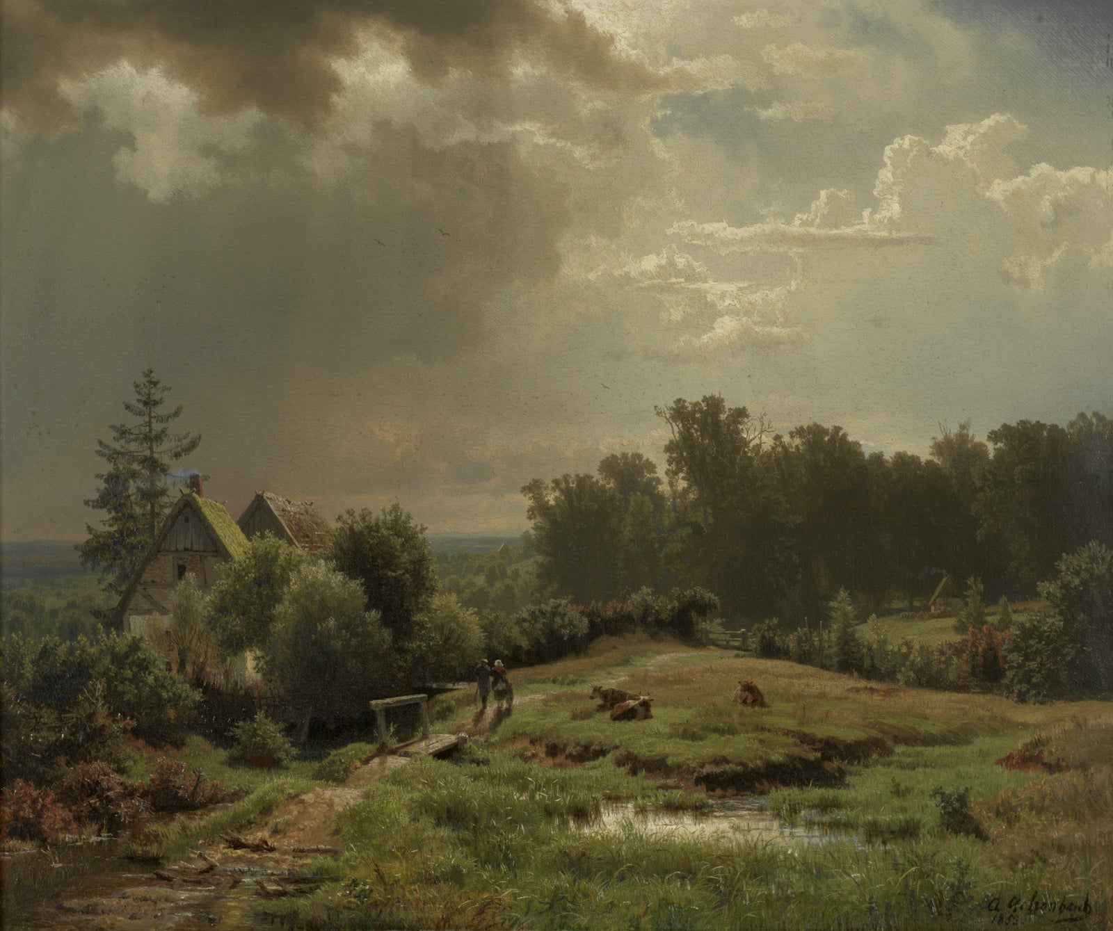 Hilly Landscape With Cloudy Sky