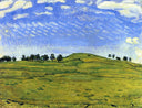 Hilly Landscape with Ravens, in the Bernese Oberland by Ferdinand Hodler — rock oil painting wall art, Art Nouveau Modern