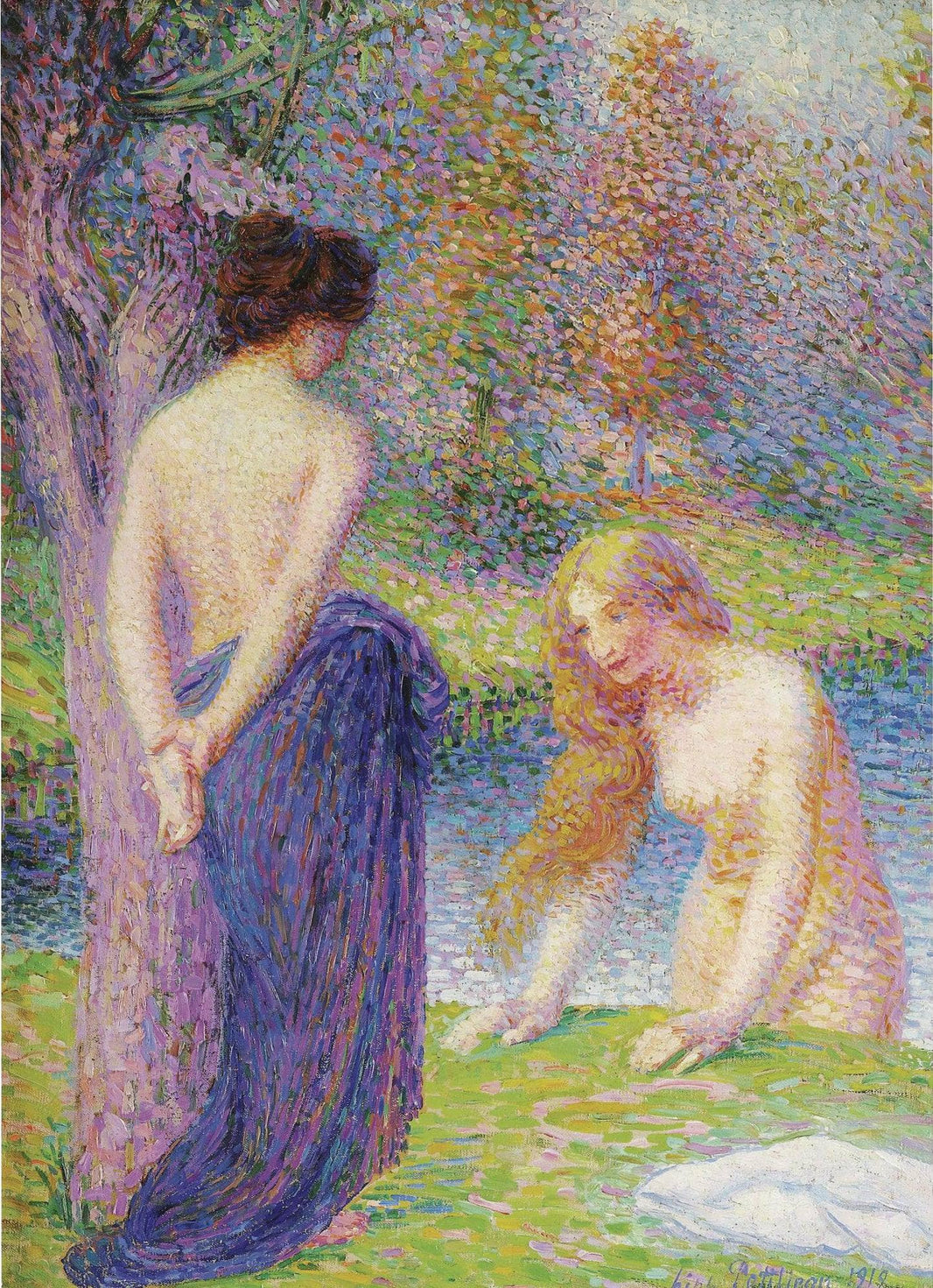Women Bathing by Hippolyte Petitjean — hand-painted impressionism oil painting reproduction on canvas