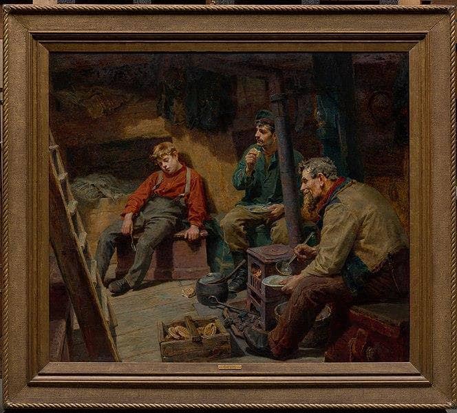 His First Voyage by Ralph Hedley — hand-painted genre oil painting reproduction on canvas