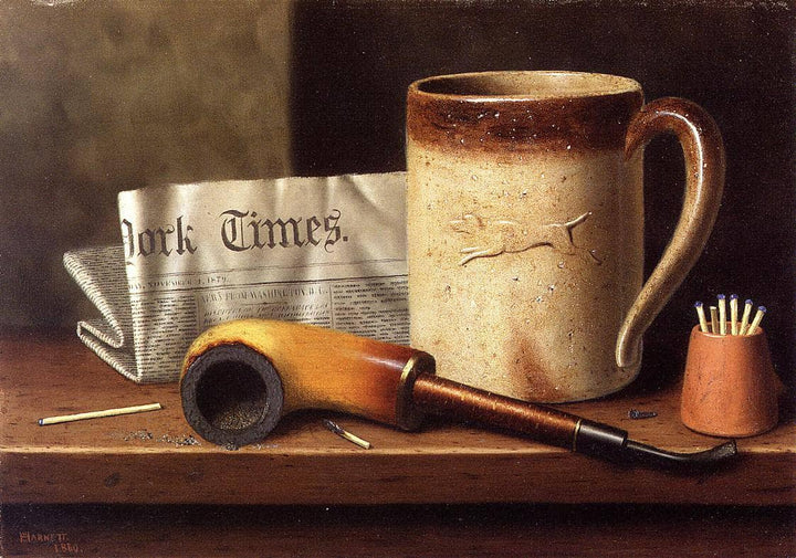 His Mug and His Pipe by William Michael Harnett — hand-painted photography oil painting reproduction on canvas