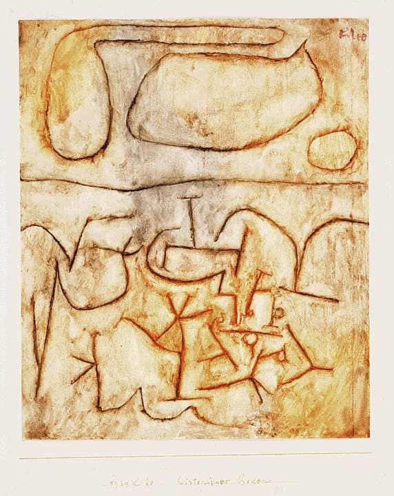 Historic ground by Paul Klee — hand-painted abstract oil painting reproduction on canvas