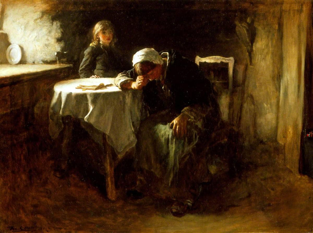 Despair by Frank Holl — hand-painted portrait oil painting reproduction on canvas