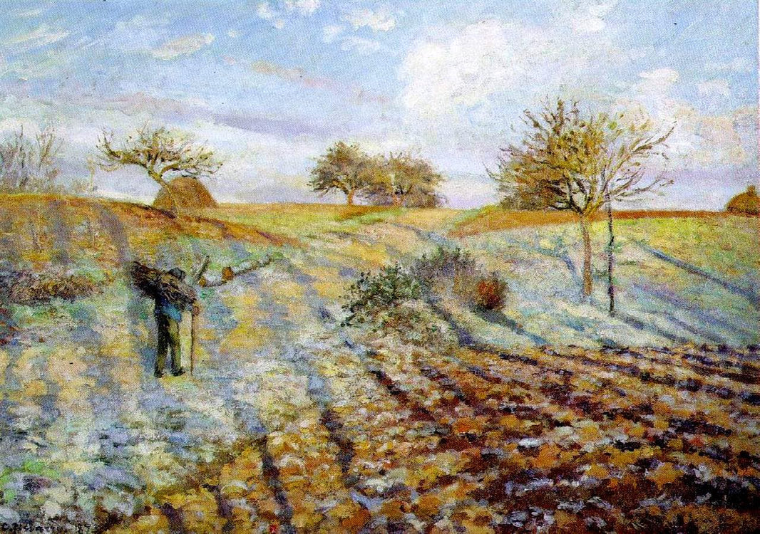 Hoarfrost by Camille Pissarro — hand-painted botanical oil painting reproduction on canvas
