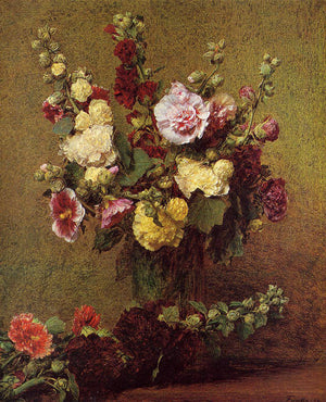 Hollyhocks - Henri Fantin-Latour