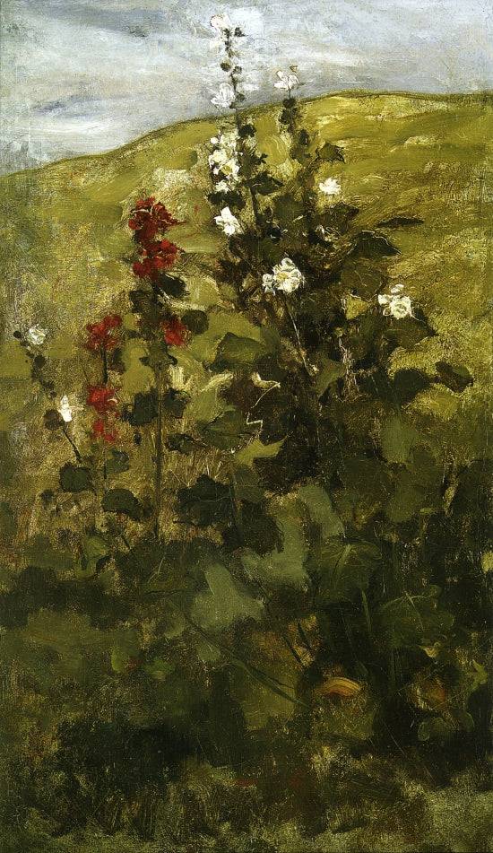 Hollyhocks - John Henry Twachtman