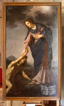 John drowning is freed by the Virgin Annunciate by Jacopo Vignali — religious oil painting wall art, Baroque