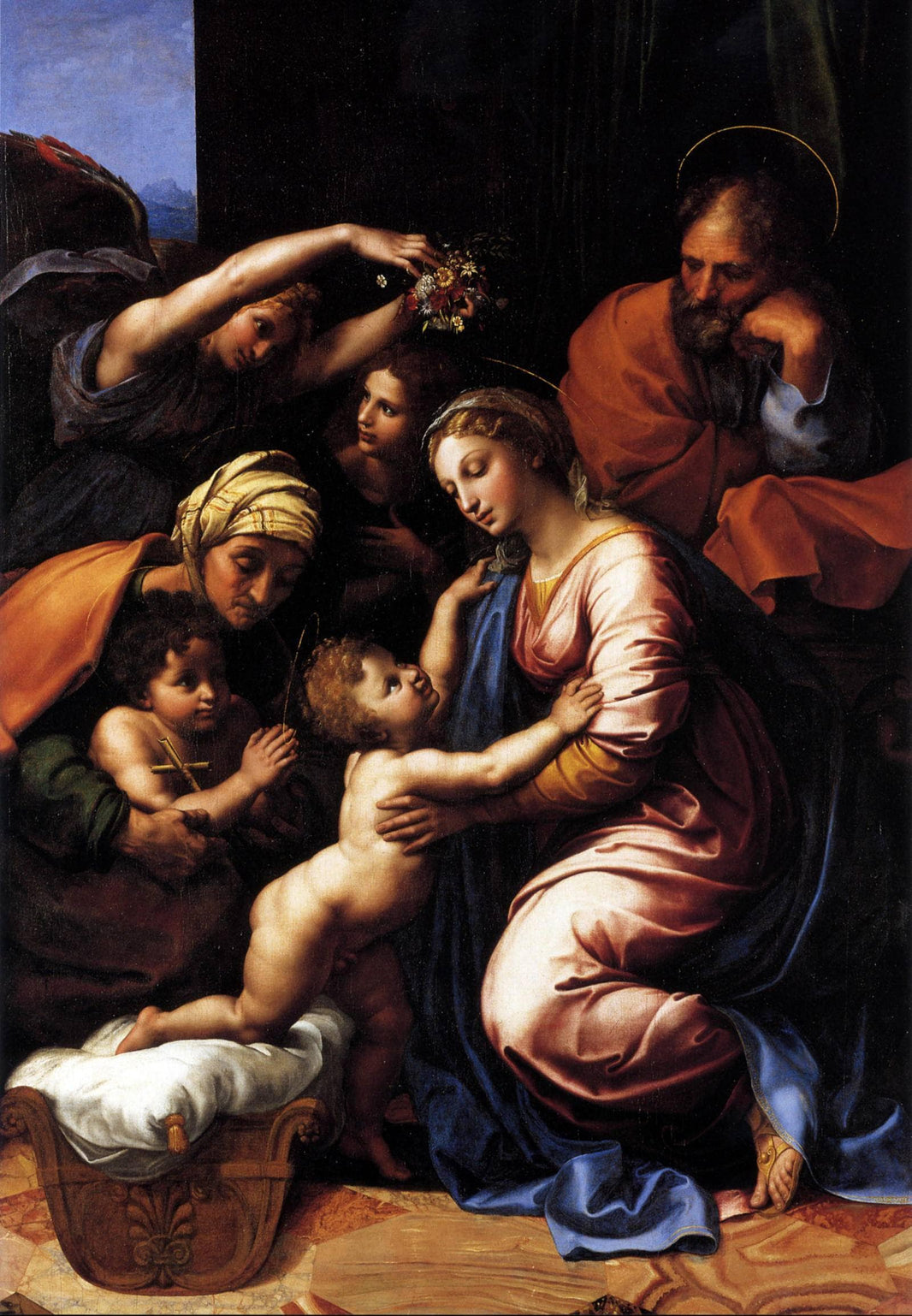 Holy Family (known as the Grande Famille of Francois I) by Raphael — hand-painted cultural oil painting reproduction on canvas