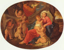 Holy Family with Angels by Nicolas Poussin — religion oil painting wall art