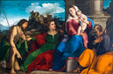 Holy Family with Saints Catherine of Alexandria and John the Baptist by Palma Vecchio — hand-painted cultural oil painting reproduction on canvas