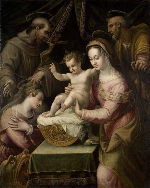 Holy Family with Saints Margaret and Francis by Lavinia Fontana — hand-painted cultural oil painting reproduction on canvas