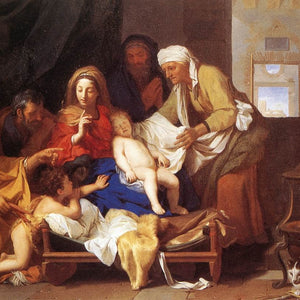 Holy Family with the Adoration of the Child by Charles Le Brun — Oil Painting Reproduction