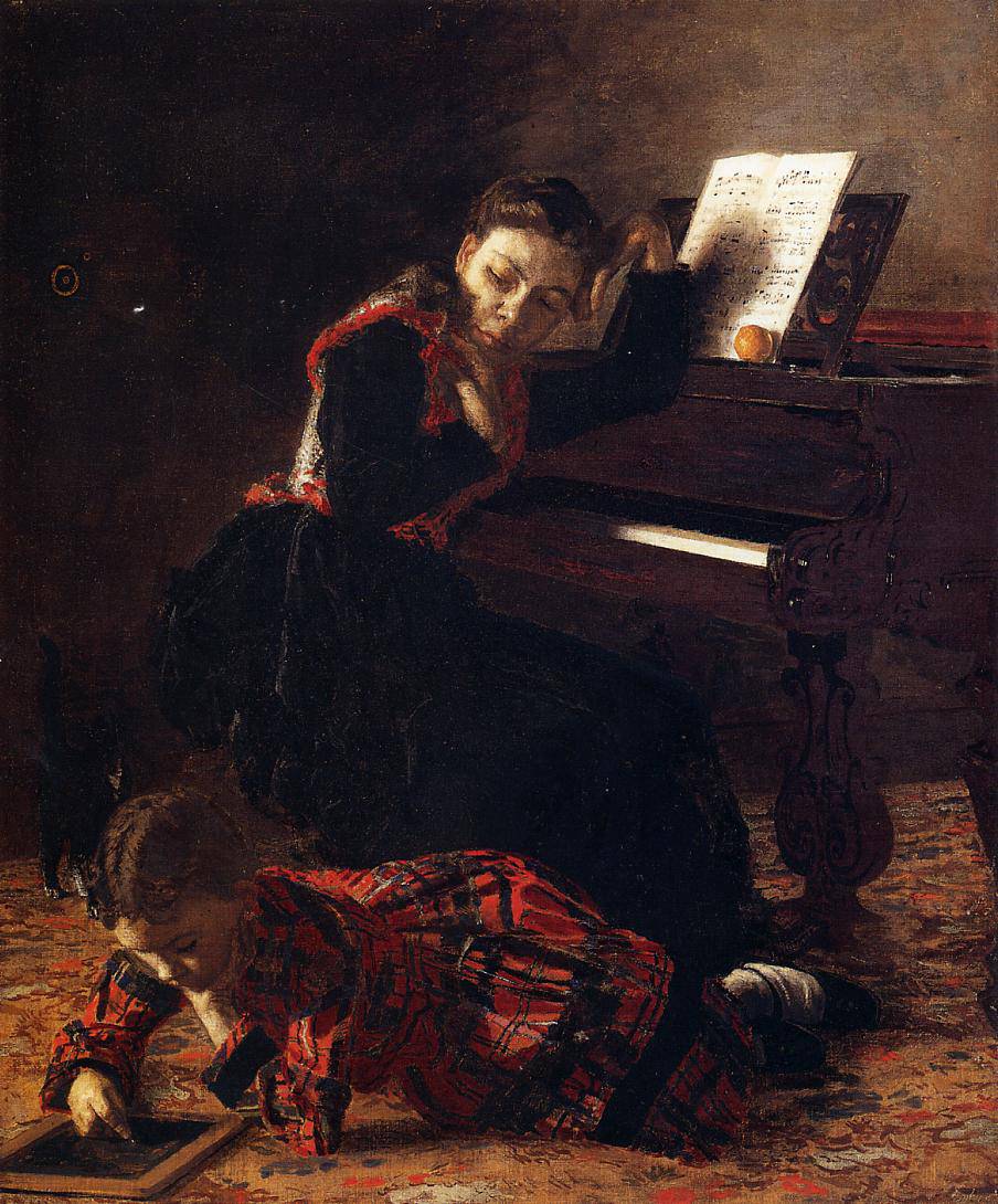 Home scene by Thomas Eakins — hand-painted portrait oil painting reproduction on canvas