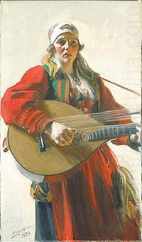 Home Tunes by Anders Zorn — hand-painted portrait oil painting reproduction on canvas
