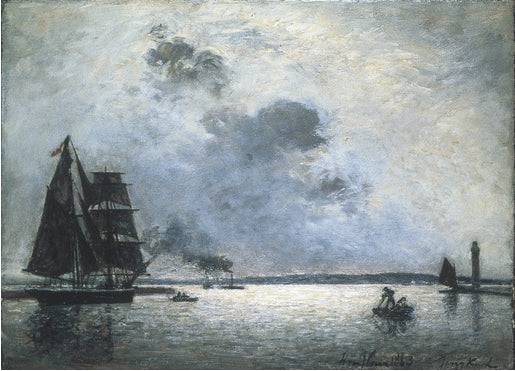 Honfleur, Sunrise at Harbour Entry - Johan Jongkind