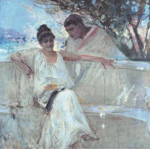 Horace and Lydia (study) - Albert Edelfelt