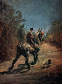 Horse and Rider with a Little Dog by Henri de Toulouse-Lautrec — hand-painted animal oil painting reproduction on canvas