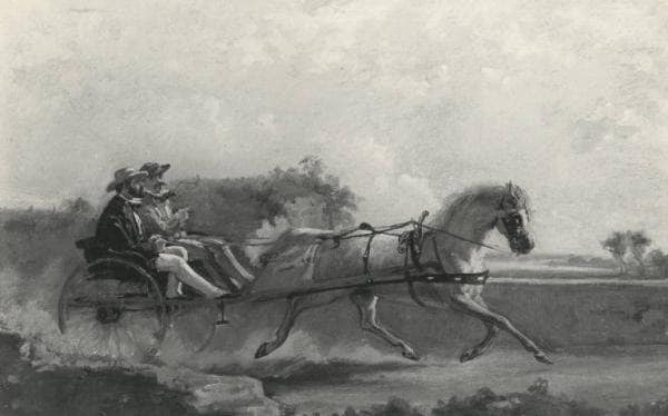Horse-drawn carriage ride by Federico Faruffini — hand-painted landscape oil painting reproduction on canvas