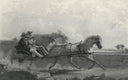 Horse-drawn carriage ride by Federico Faruffini — hand-painted landscape oil painting reproduction on canvas