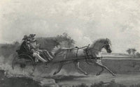 Horse-drawn carriage ride by Federico Faruffini — hand-painted landscape oil painting reproduction on canvas