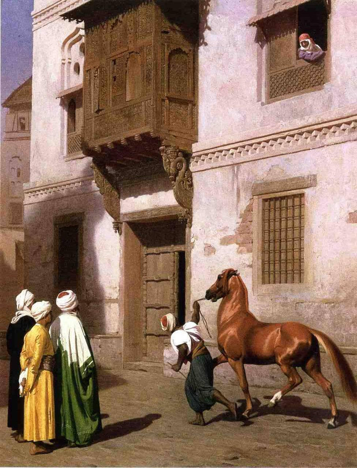 Horse Merchant in Cairo by Jean-Leon Gerome — hand-painted animal oil painting reproduction on canvas