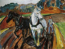 Horse Team by Edvard Munch — hand-painted animal oil painting reproduction on canvas
