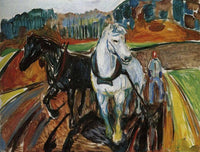 Horse Team by Edvard Munch — hand-painted animal oil painting reproduction on canvas
